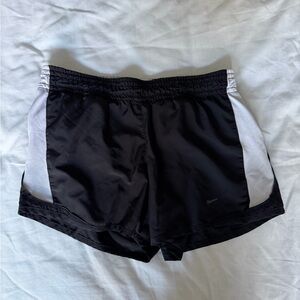 Nike Women's Black and White Athletic Shorts
